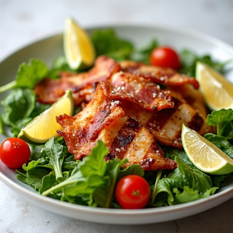 Crispy Bacon and Avocado Salad with Fresh Greens and Juicy Tomatoes