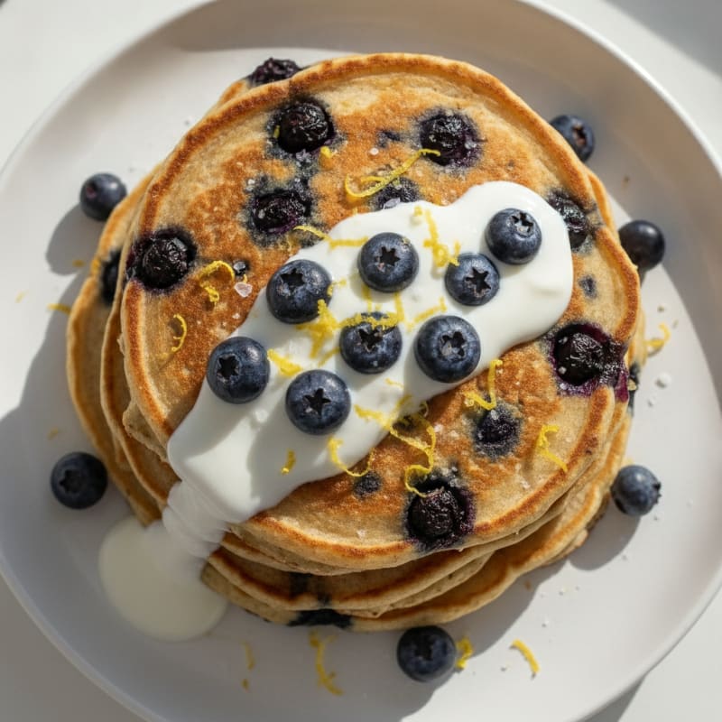 Blueberry Ricotta Pancakes with Lemon Zest