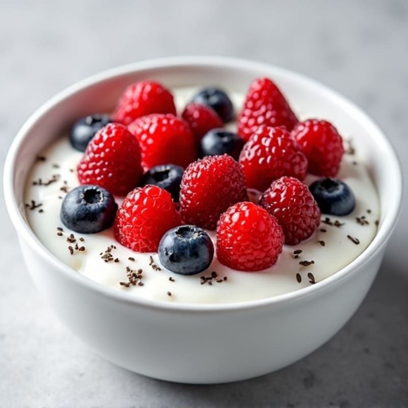 Creamy Greek Yogurt with Mixed Berries and Chia Seeds