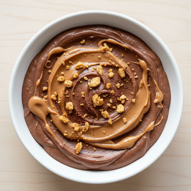 Silky Chocolate Protein Pudding with Peanut Butter Swirl