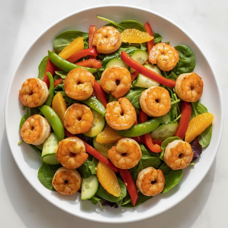Citrus-Garlic Shrimp Salad with Crunchy Veggies