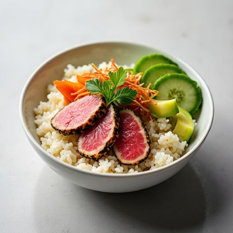 Fresh Ahi Tuna Poke Bowl with Sesame Rice