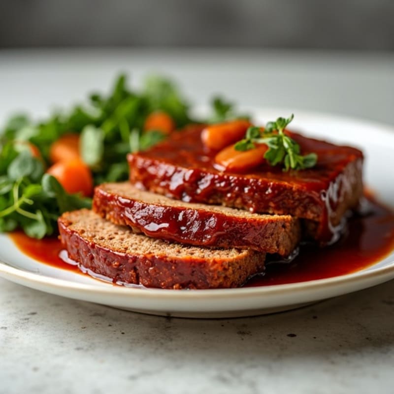 Hearty Meatloaf with Smoky Bacon and Tangy BBQ Glaze