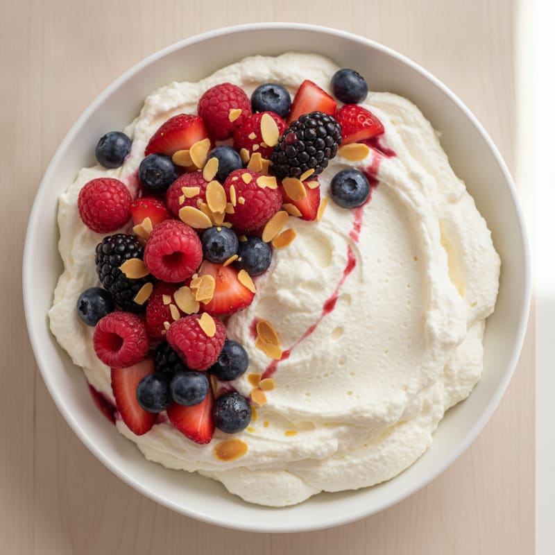 Greek Yogurt Protein Mousse with Mixed Berries