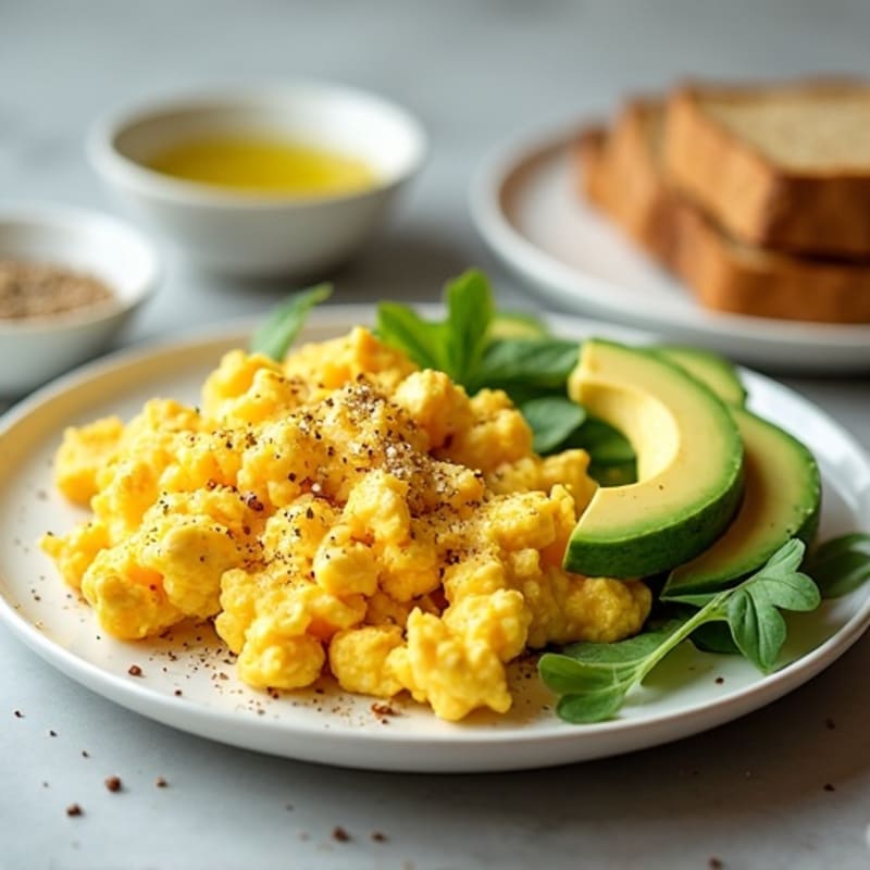 Protein-Packed Scrambled Eggs with Creamy Cottage Cheese and Avocado Toast