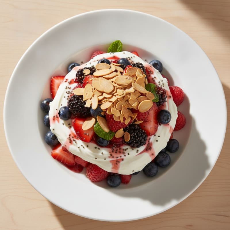 Greek Yogurt Protein Parfait with Mixed Berries