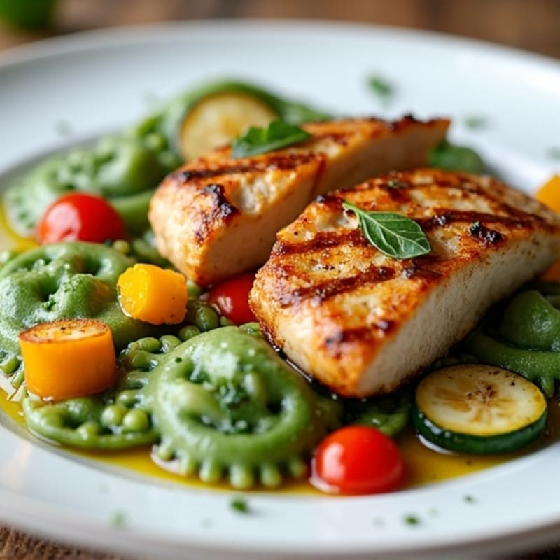 Fresh Spinach Ravioli with Roasted Vegetables