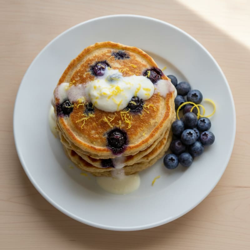 Blueberry Ricotta Pancakes with Lemon Zest