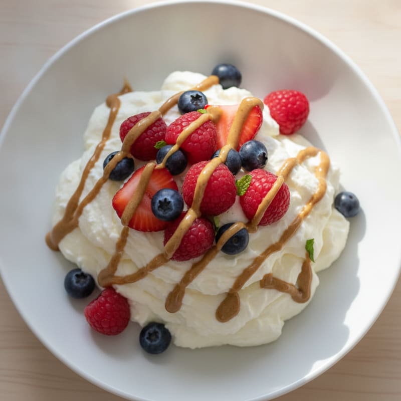 Greek Yogurt Protein Mousse with Mixed Berries