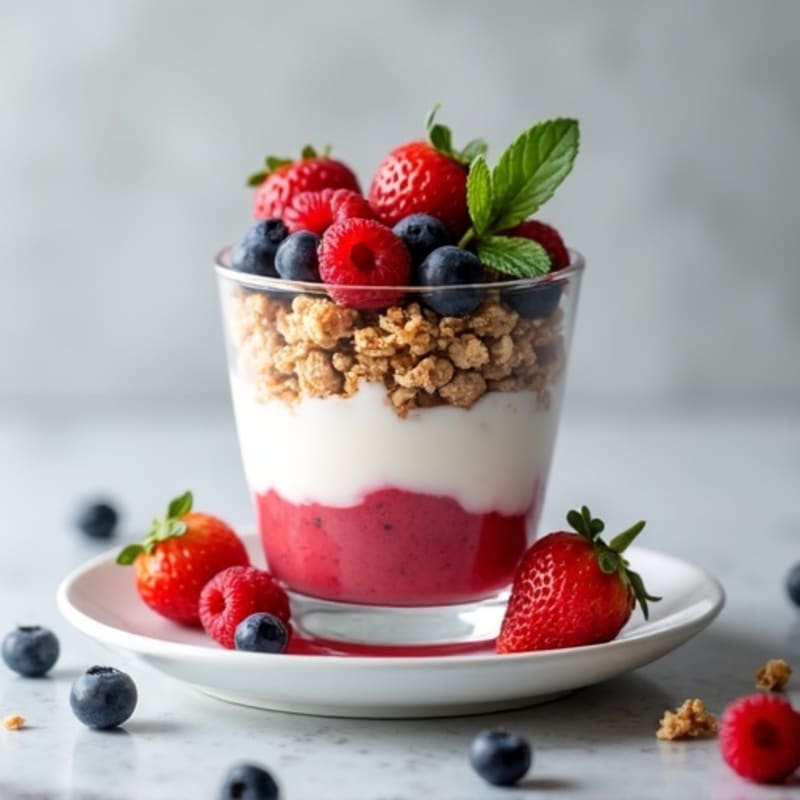 Greek Yogurt Protein Parfait with Mixed Berries