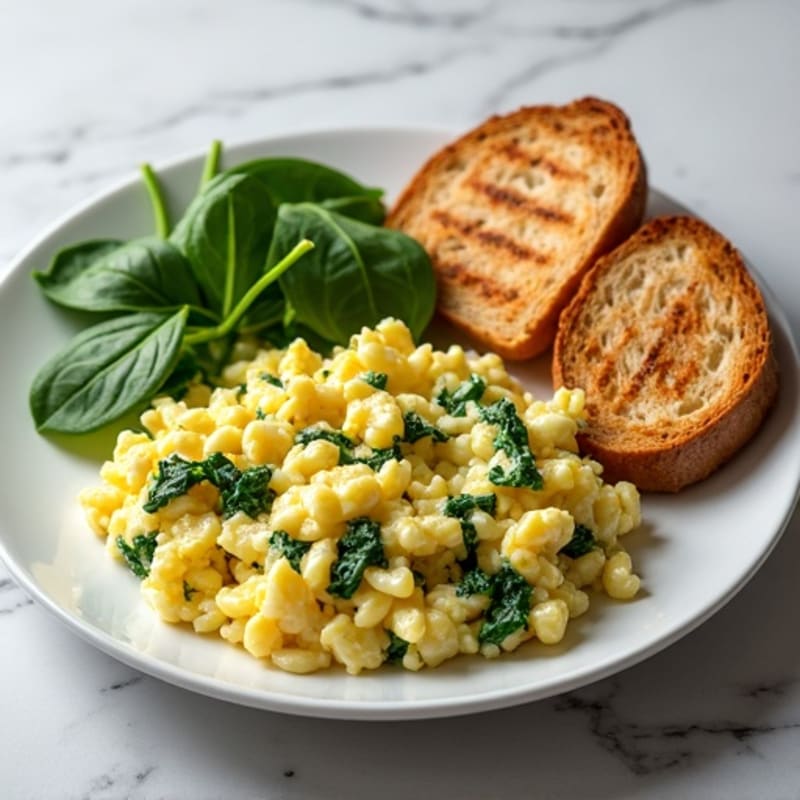 Egg White and Spinach Scramble with Grilled Turkey Breast