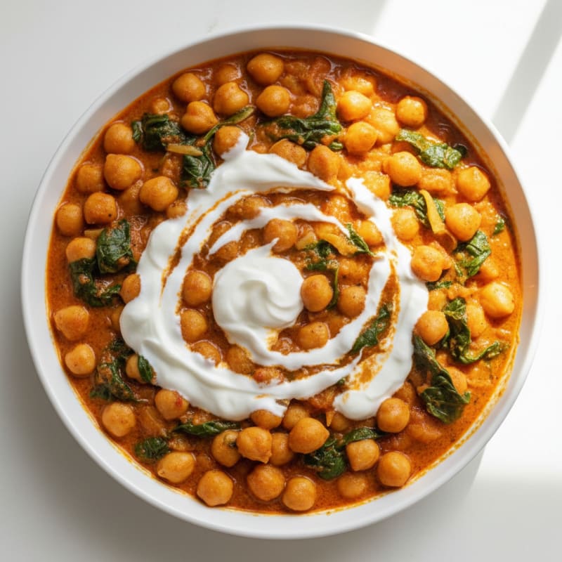 Curried Chickpea and Spinach Stew