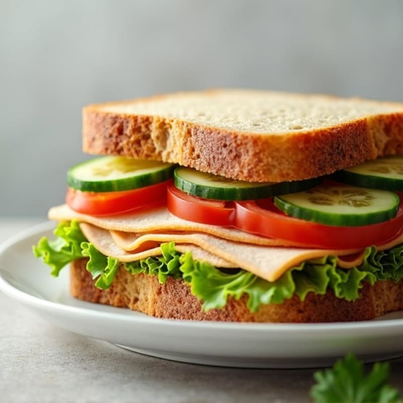 Lean Turkey Club Sandwich with Fresh Vegetables