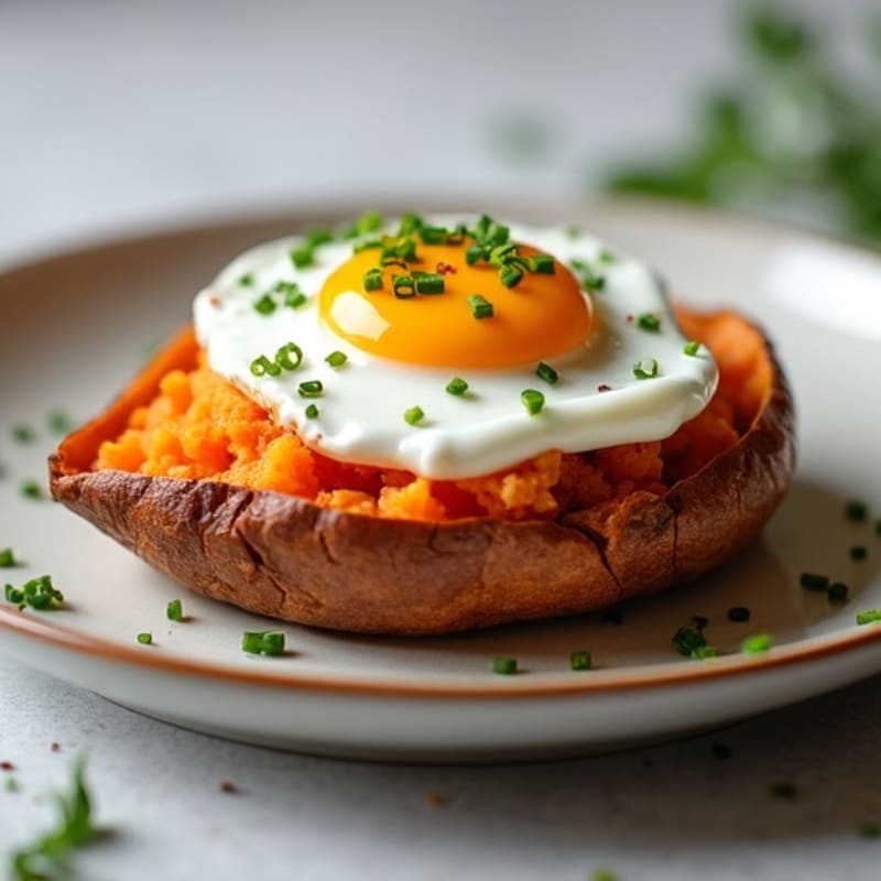 Crispy-Skin Sweet Potato with Greek Yogurt and Chives