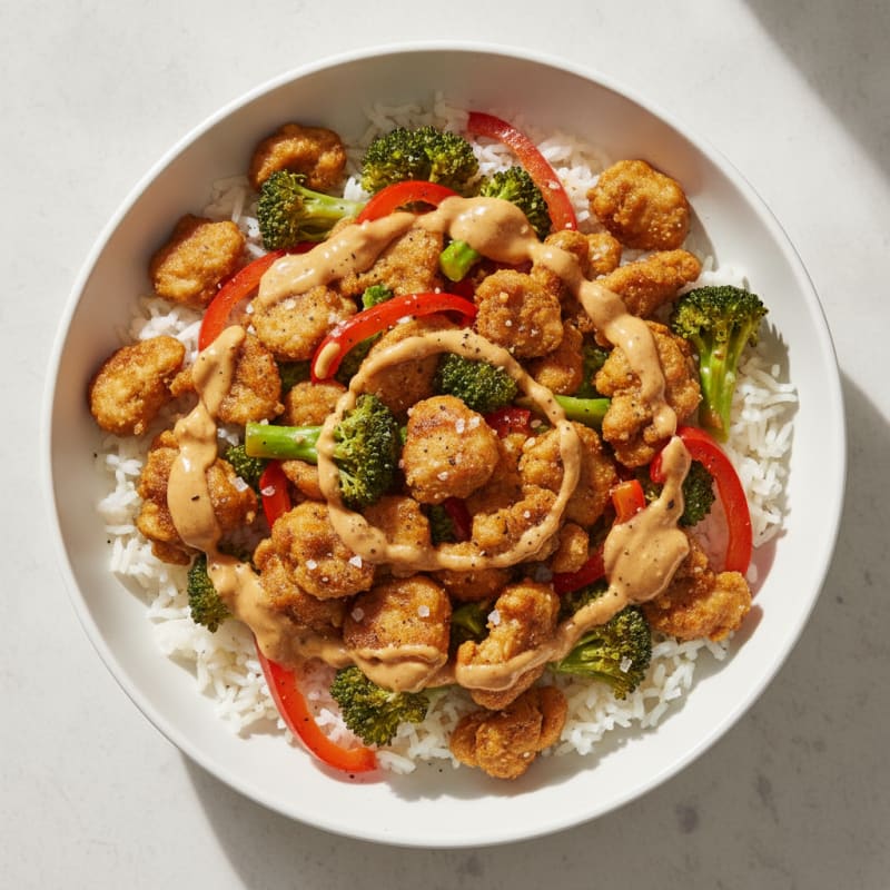 Spicy Peanut Soy Curl Bowl