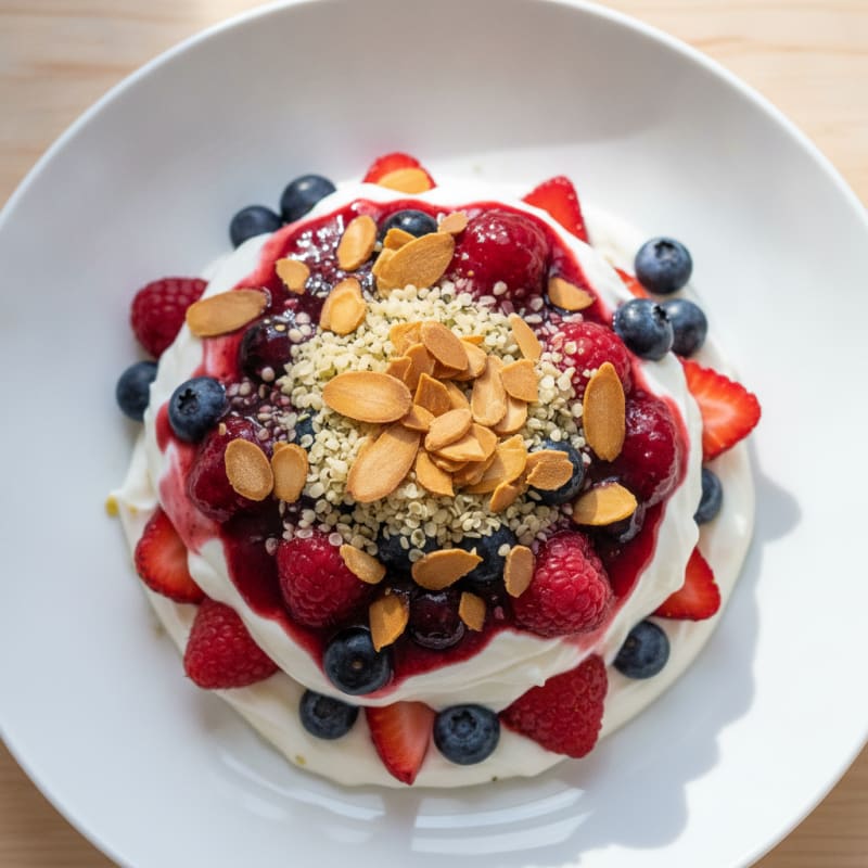 Greek Yogurt Protein Parfait with Mixed Berries
