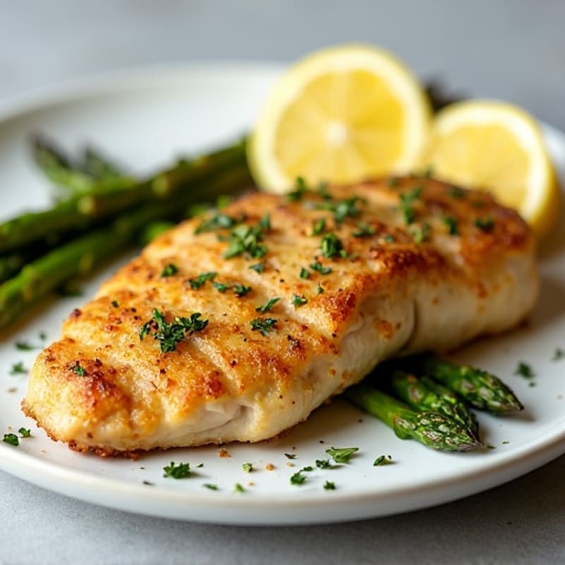Crispy Lemon-Herb Chicken with Roasted Asparagus