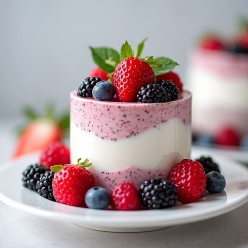 Silky Greek Yogurt Protein Mousse with Mixed Berries