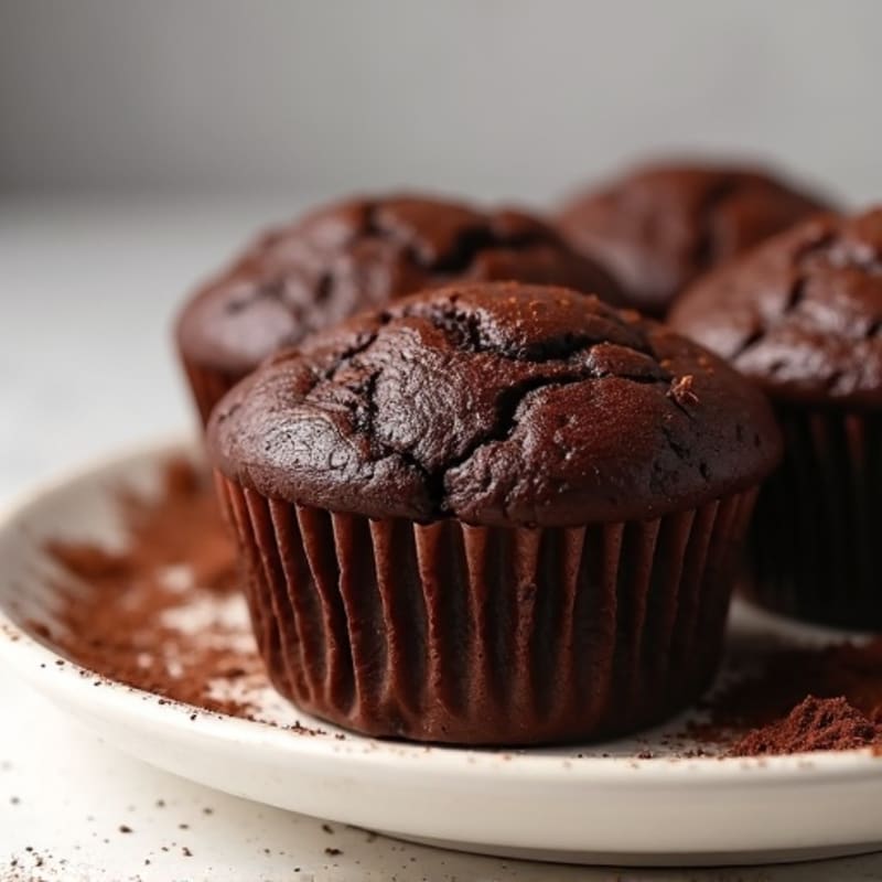 Moist Dark Chocolate Protein Muffins