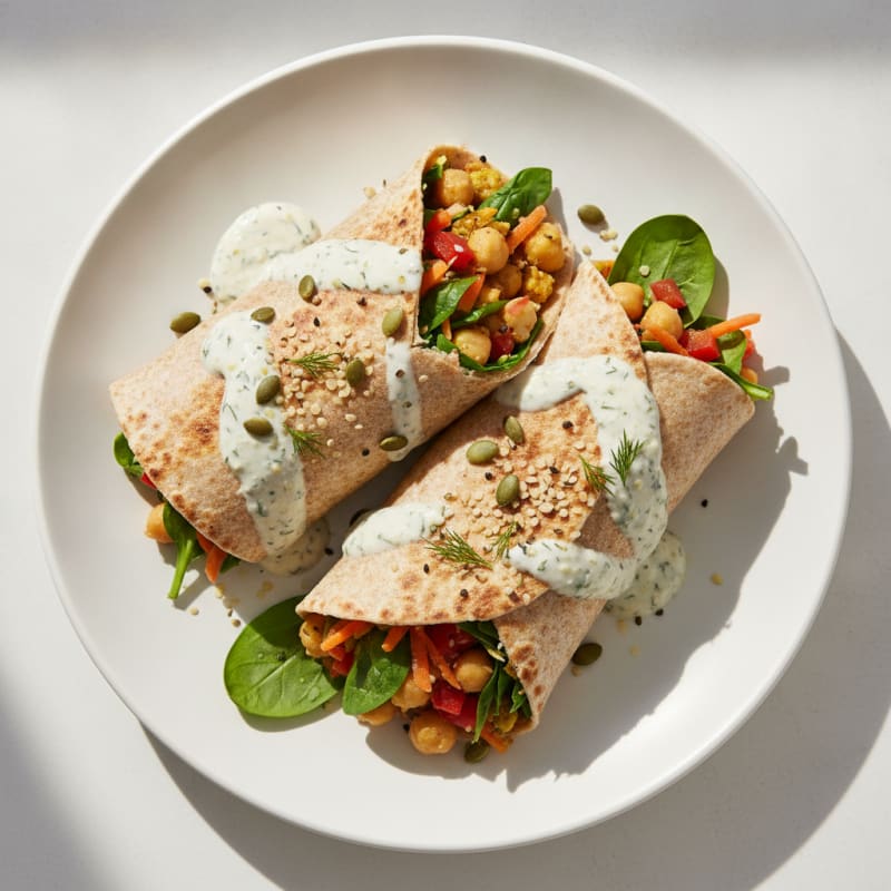 Chickpea and Veggie Protein Wraps