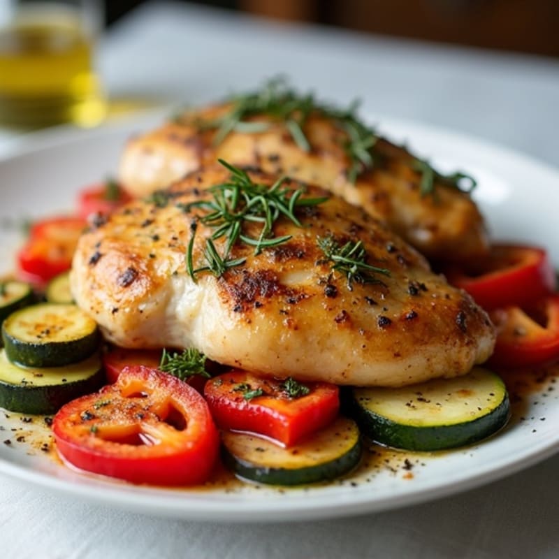 Herb-Roasted Chicken with Crispy Roasted Vegetables
