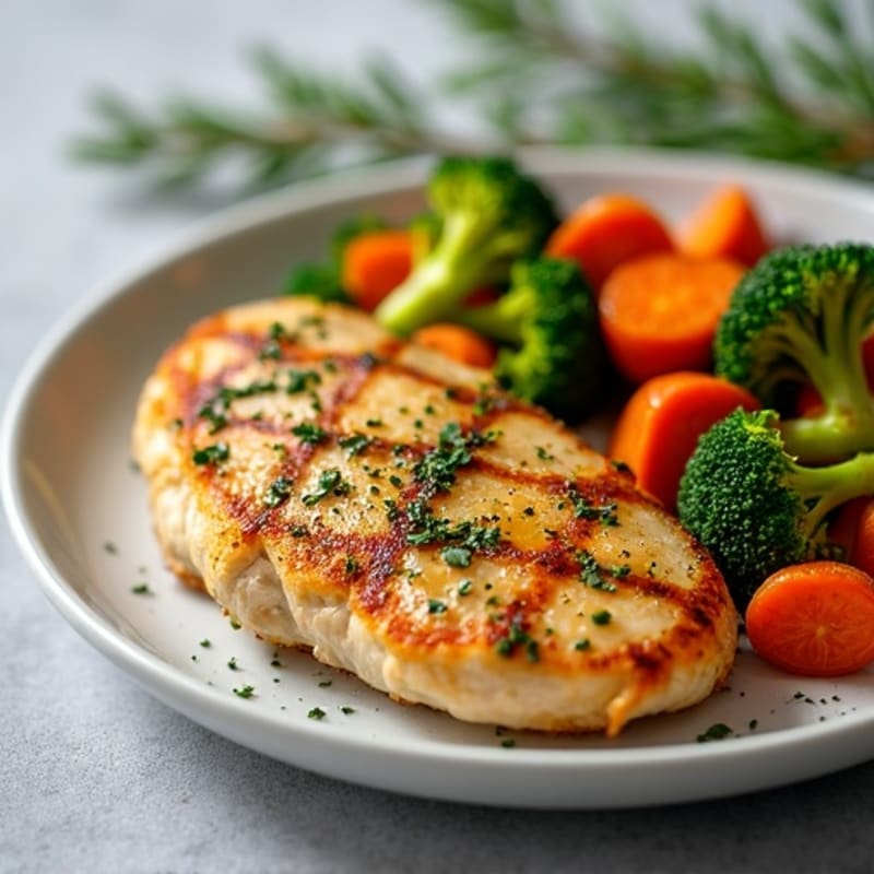 Herb-Crusted Pan Seared Chicken with Roasted Vegetables