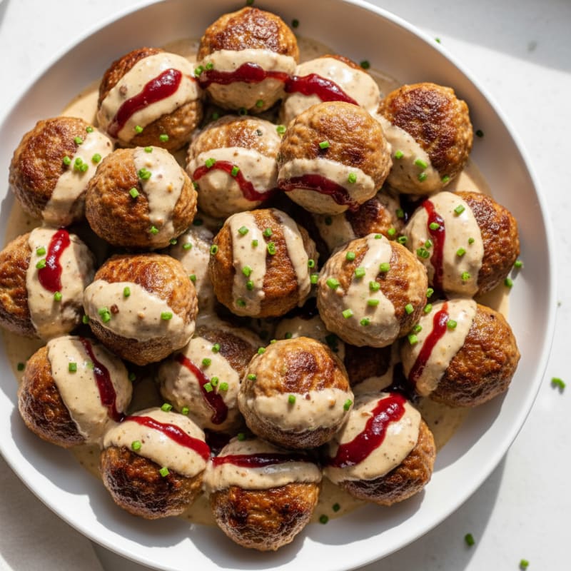 Turkey Swedish Meatballs with Lingonberry Sauce