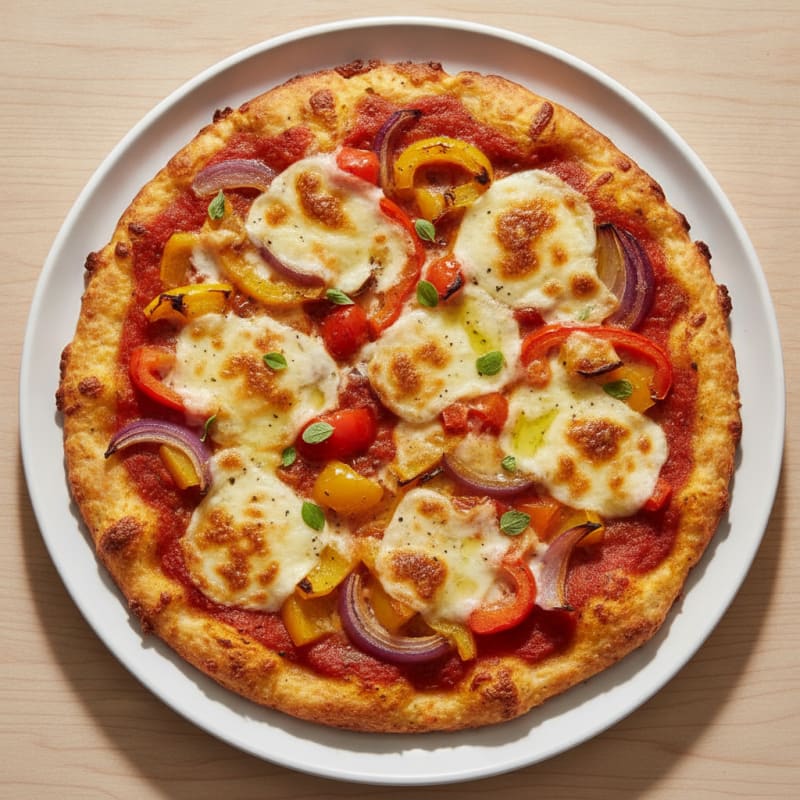 Cottage Cheese Pizza with Roasted Vegetables