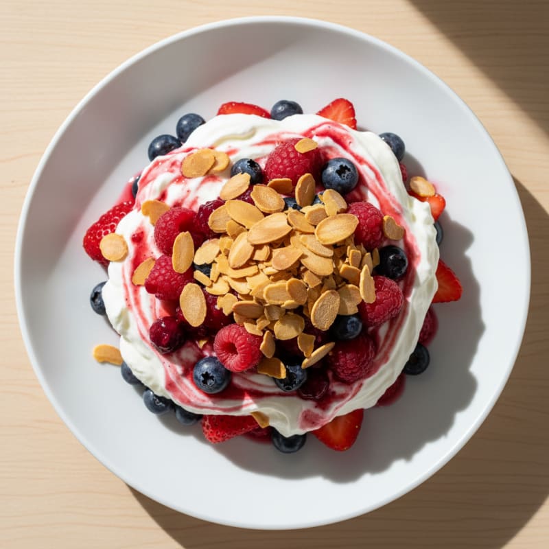 Greek Yogurt Protein Parfait with Mixed Berries