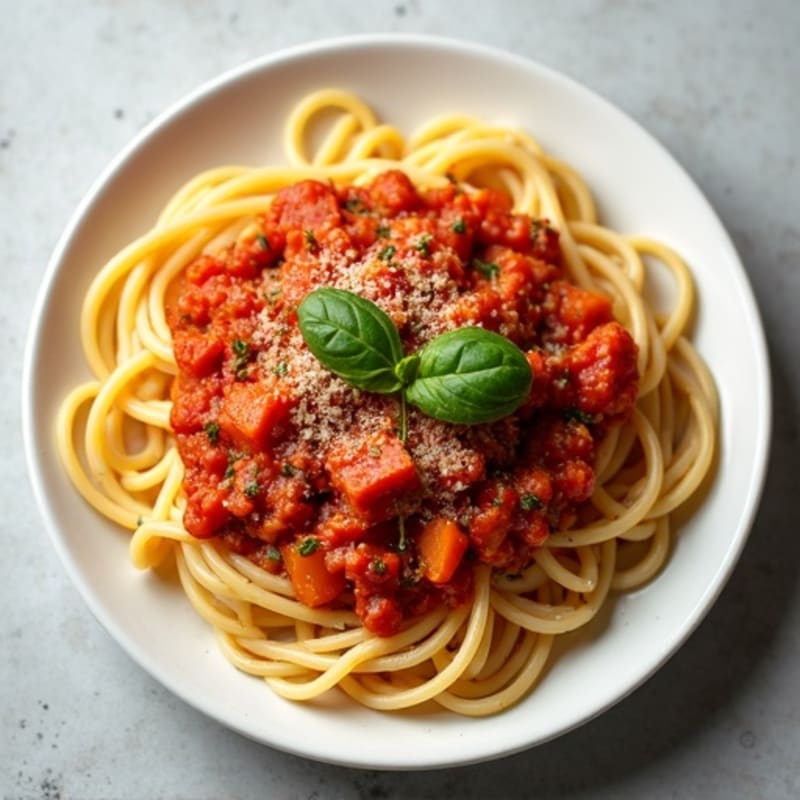Lean Turkey Bolognese with Whole Wheat Spaghetti