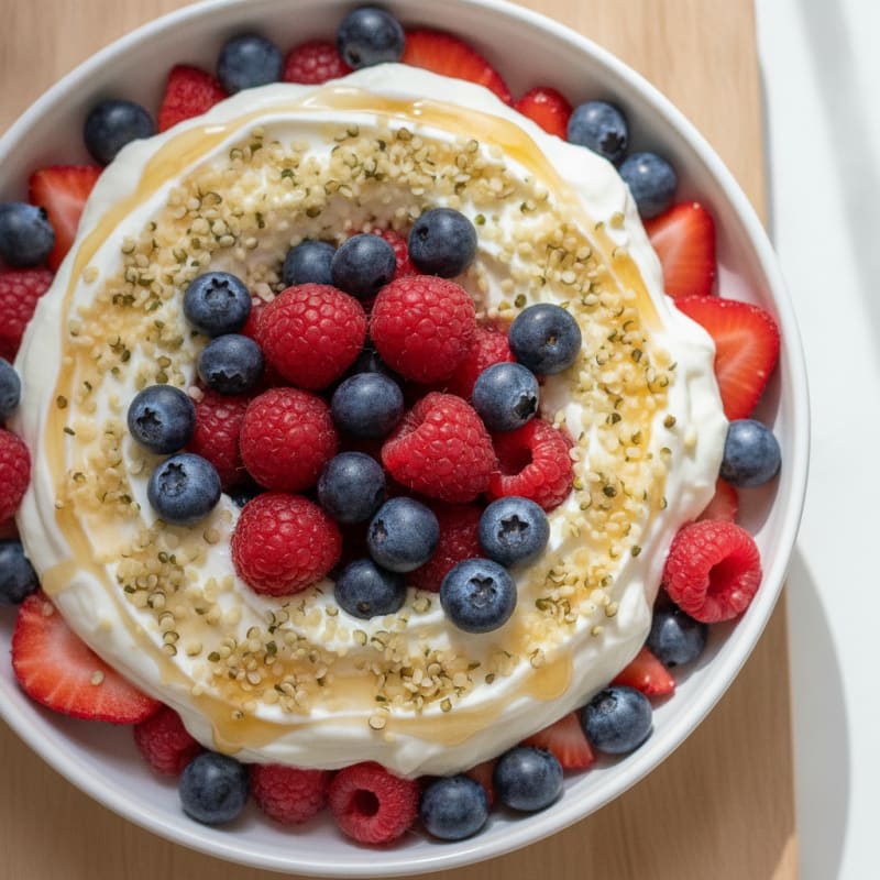 Silky Greek Yogurt Protein Parfait with Mixed Berries