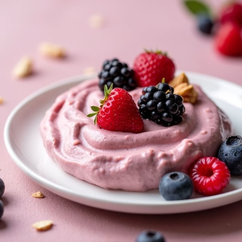 Silky Greek Yogurt Protein Mousse with Mixed Berries