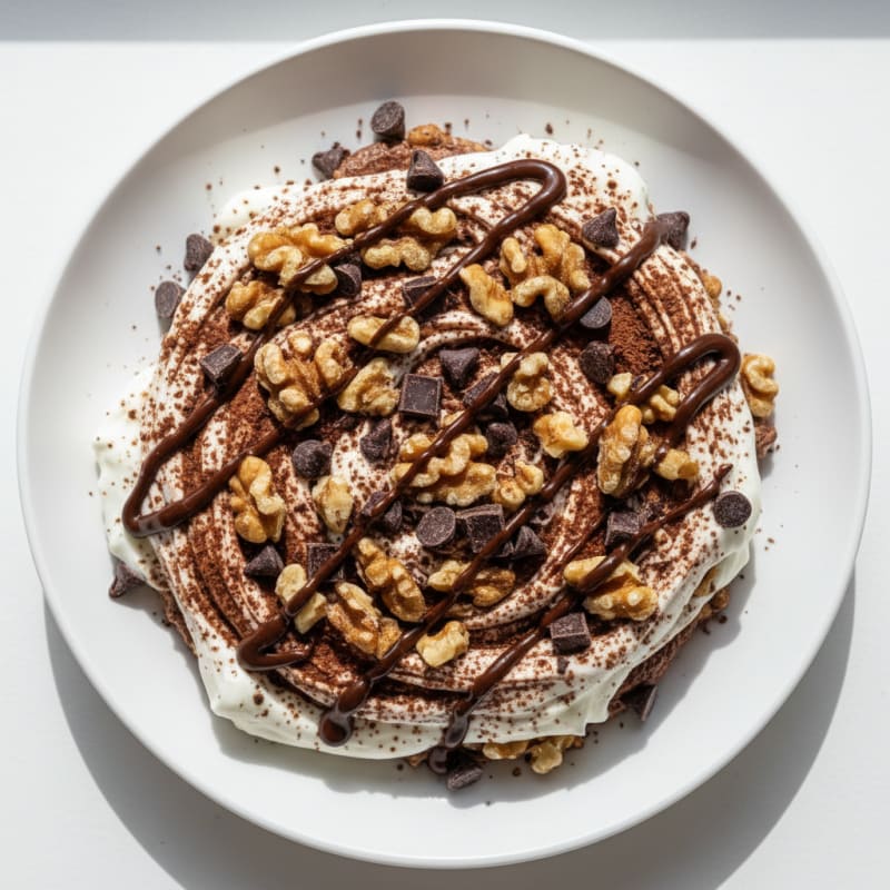 Protein Chocolate Greek Yogurt Parfait with Chopped Nuts
