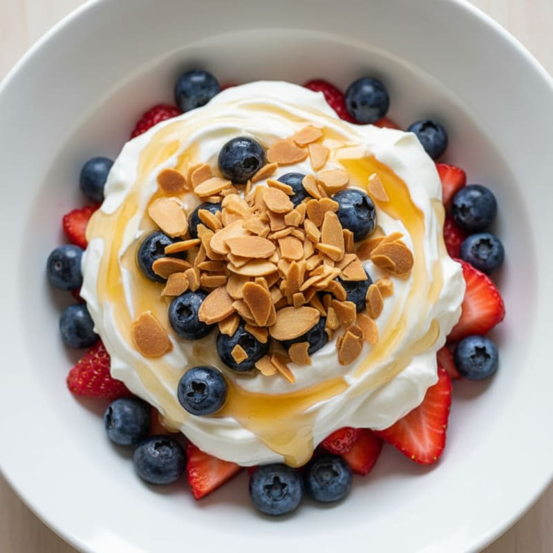 Greek Yogurt Parfait with Berries and Almond Crunch