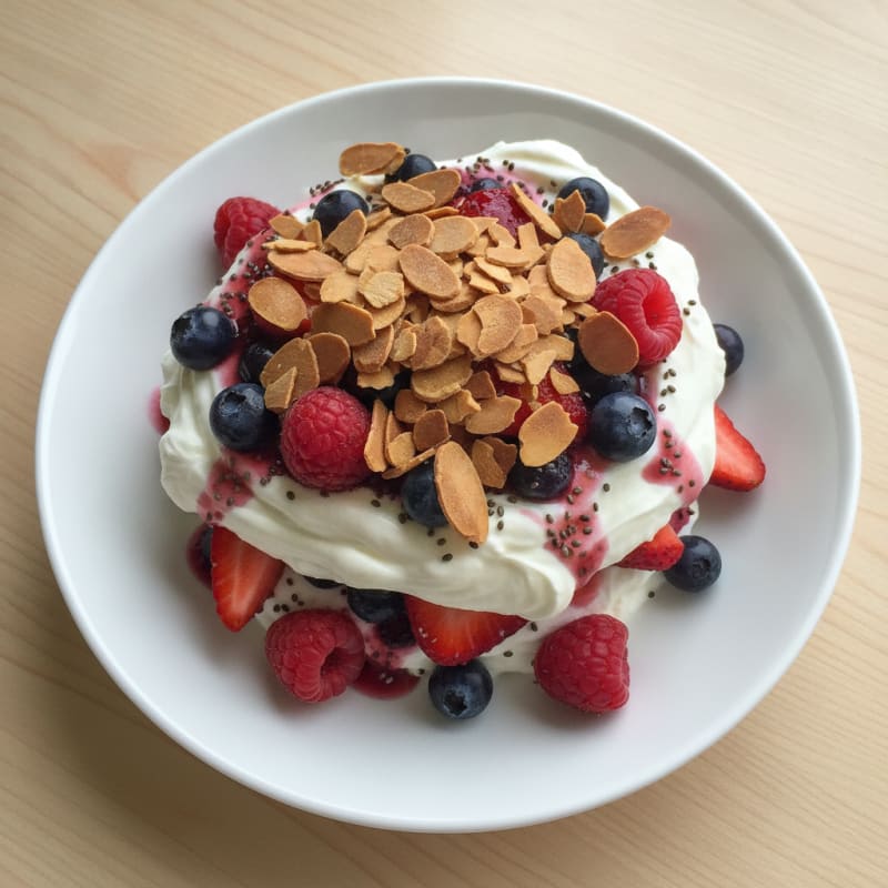 Greek Yogurt Protein Parfait with Mixed Berries