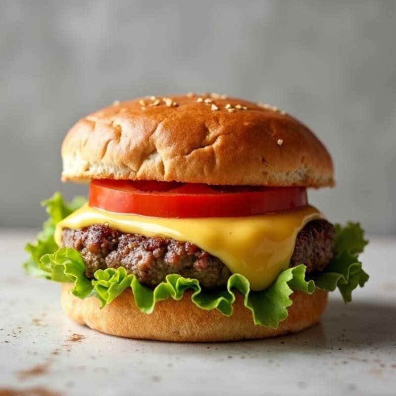 Gooey Mozzarella-Stuffed Lean Beef Burger