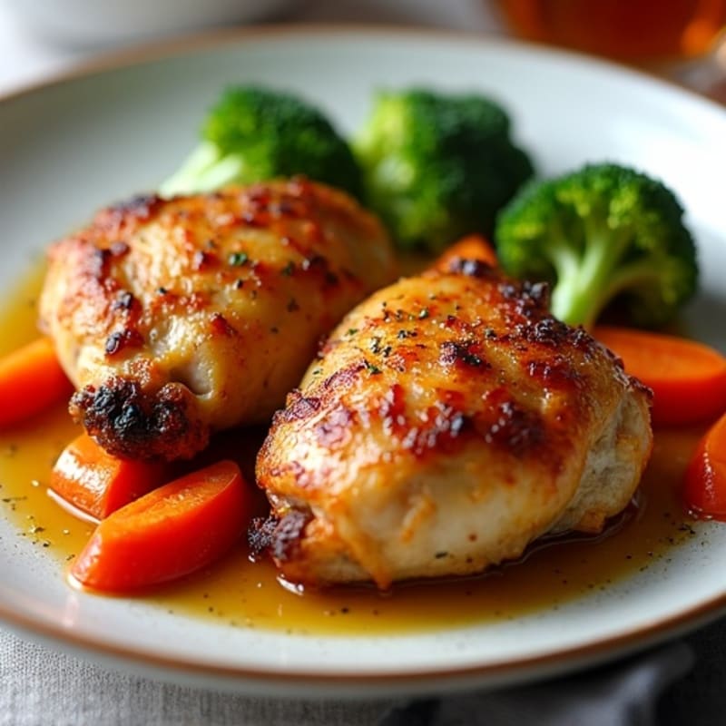 Crispy Roasted Chicken Thighs with Seasonal Vegetables