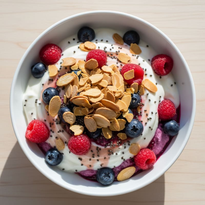 Silky Greek Yogurt Parfait with Protein Powder and Fresh Berries