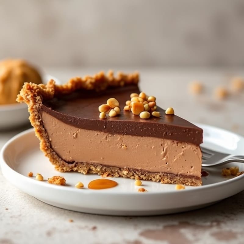 No-Bake Chocolate Peanut Butter Protein Pie