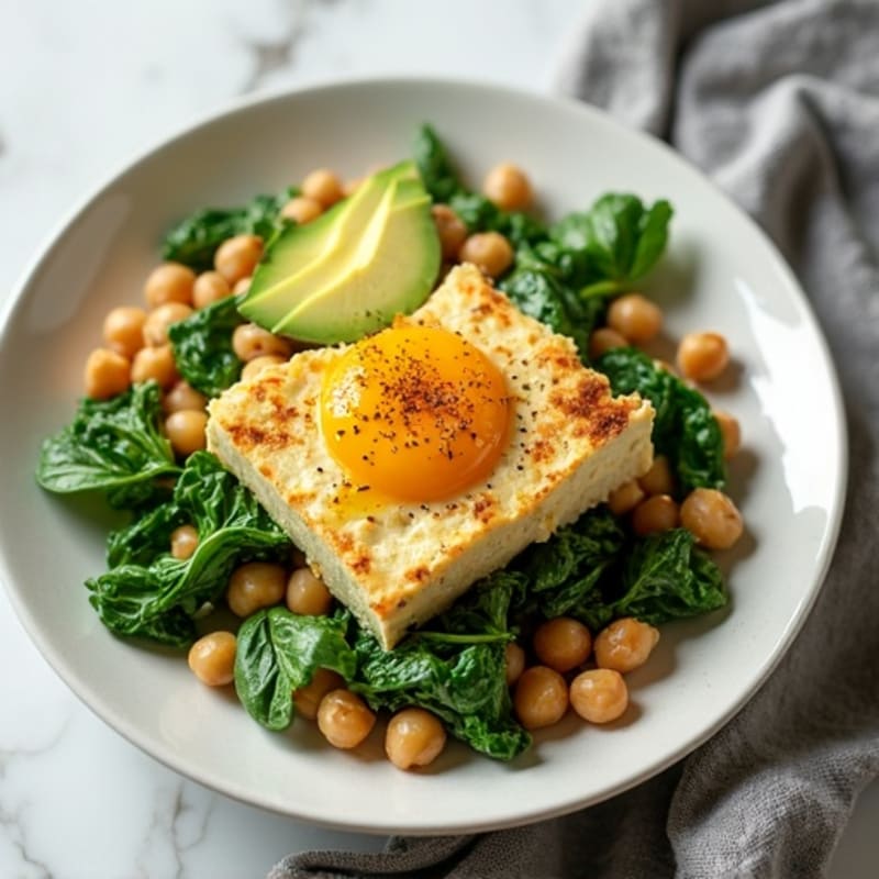 Silky Tofu Scramble with Spinach and Chickpeas