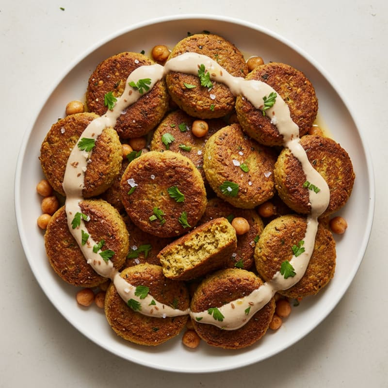 Crispy Falafel with Zesty Tahini Drizzle