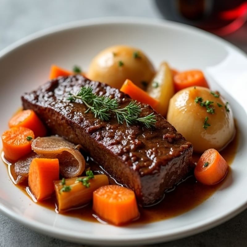 Red Wine Braised Beef with Root Vegetables