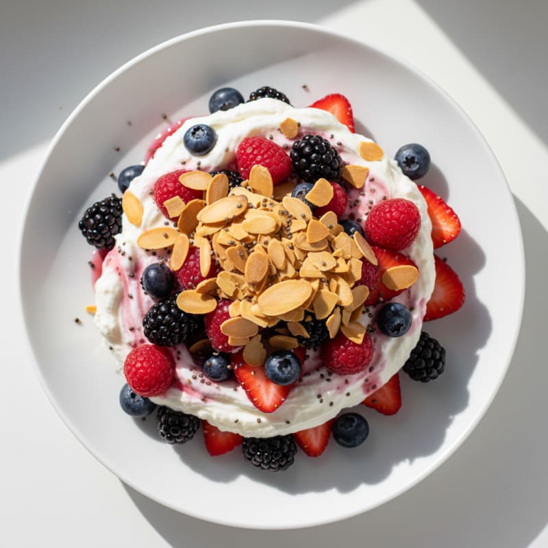 Greek Yogurt Protein Parfait with Mixed Berries