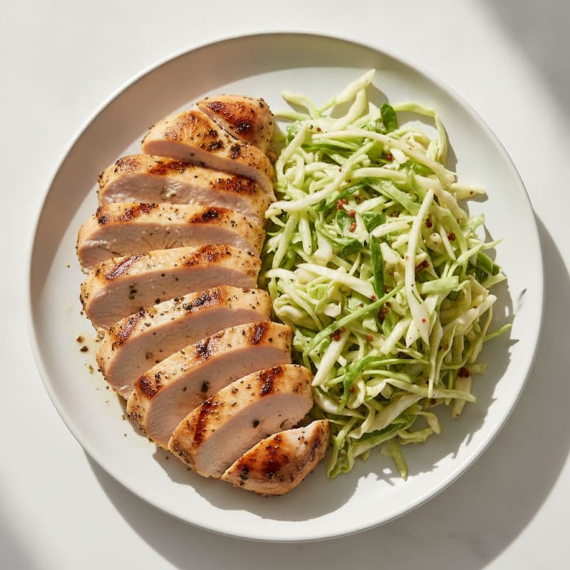 Grilled Turkey Breast with Crunchy Cabbage Slaw