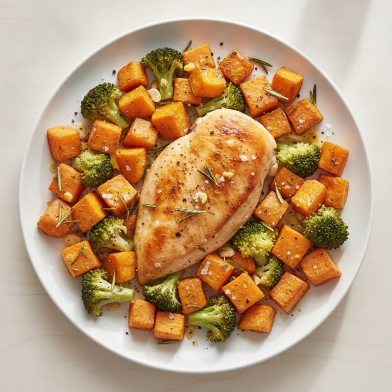 Herb-Roasted Chicken and Sweet Potatoes