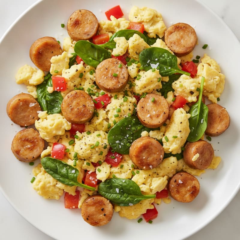 Chicken Sausage and Egg Scramble