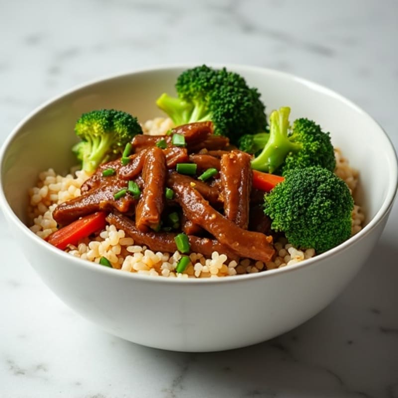 Ginger-Garlic Beef and Broccoli Rice Bowl