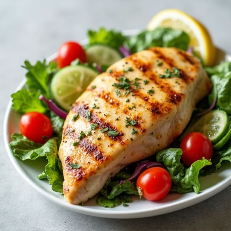 Lemon Herb Grilled Chicken and Fresh Vegetable Salad