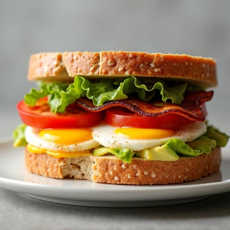 Whole Grain Crispy Bacon, Avocado, and Fresh Tomato Sandwich