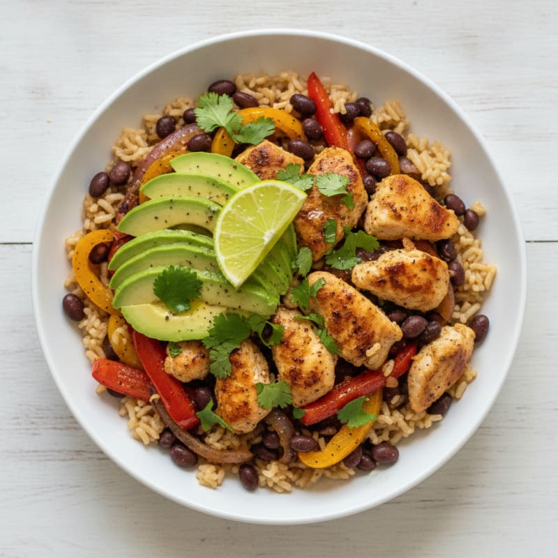 Chicken Burrito Bowl with Black Beans